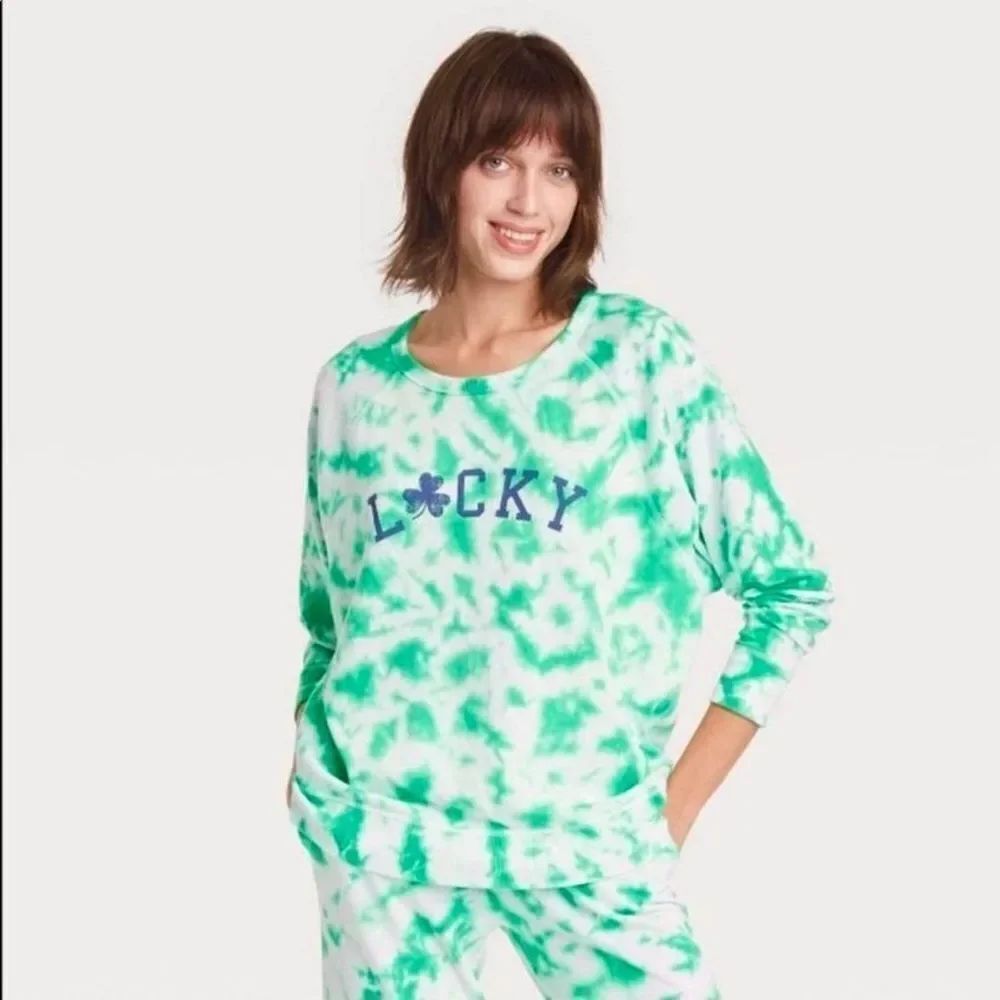 ☔️🔹️Grayson Threads Green Tie Dye Lucky Lightweight Sweatshirt Medium